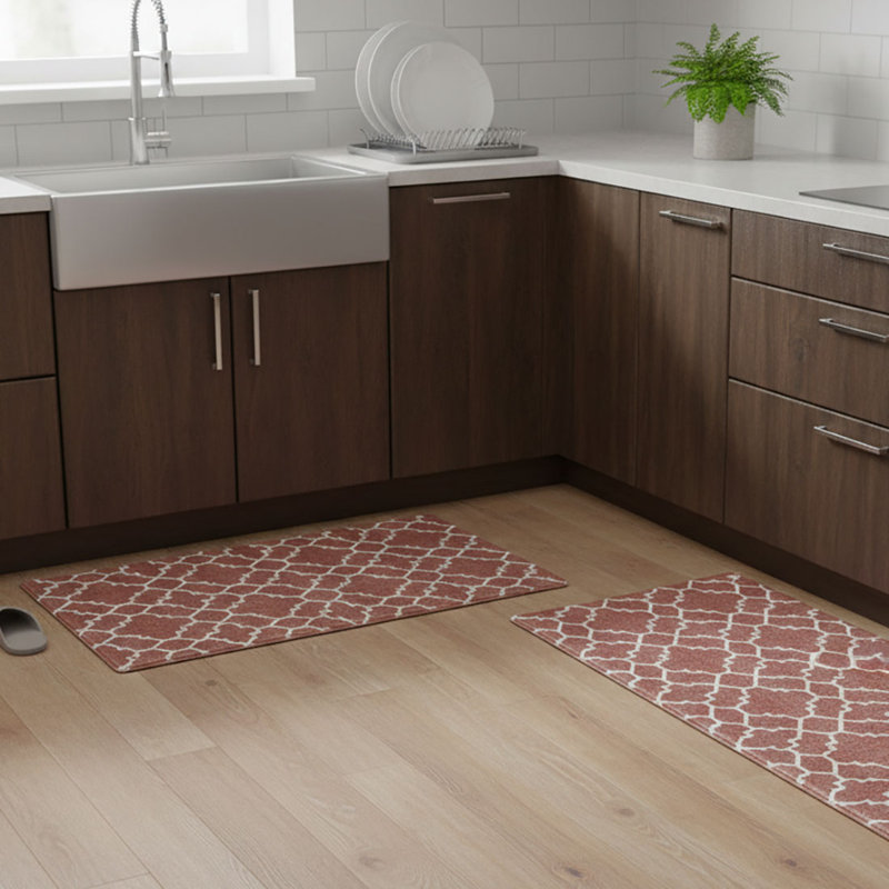 Ensemble de 2 tapis de cuisine anti-fatigue (17 po x 30 po + 17 po x 47 po), Argile terre cuite