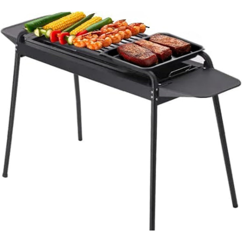 Barbecue au charbon portatif 18 "avec tablettes