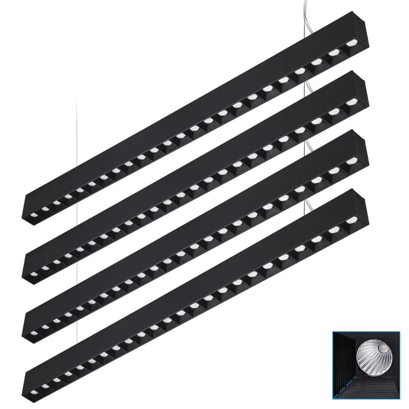 Commercial Grade Linkable 4FT LED Linear Light, Dimmable Office Lighting, 4000K Cool White