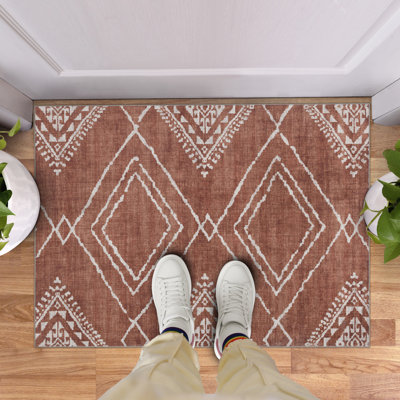 Tapis orange lavable à la machine Kentre Jax