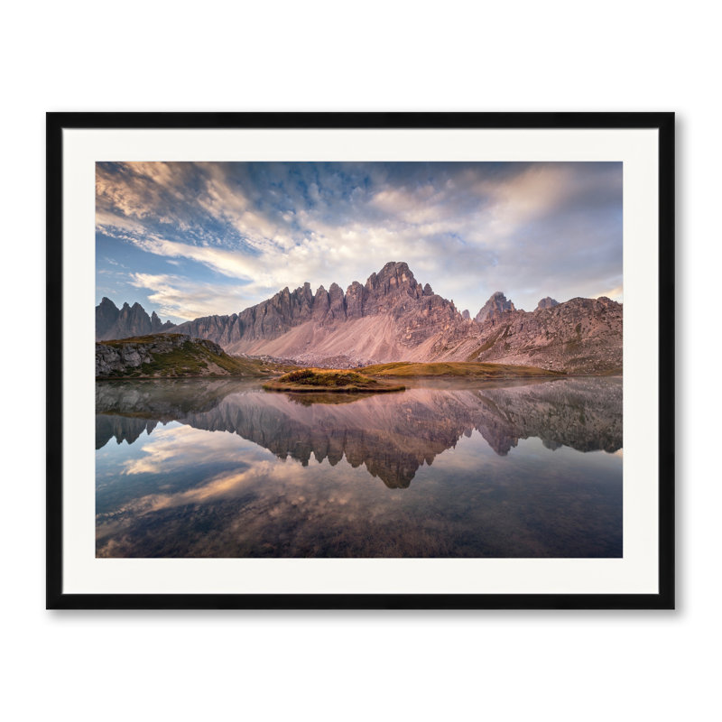 Sunrise Paternkofel par Frank Peters - photographie, Papier avec cadre noir, Blanc, H 30 po x l 39 po