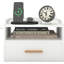 Floating Bedside Table with Charging, Wall Mounted Nightstand with Drawer and 2 hooks, White