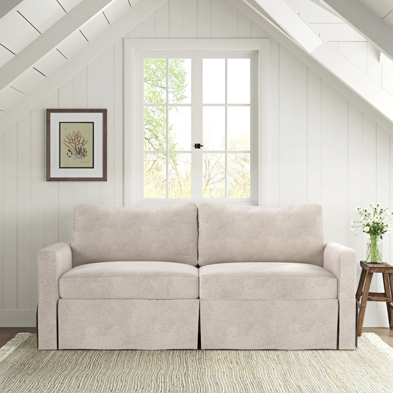 Besjana Upholstered 70'' Sofa, Beige 100% Polyester, 33" x 70" x 32"