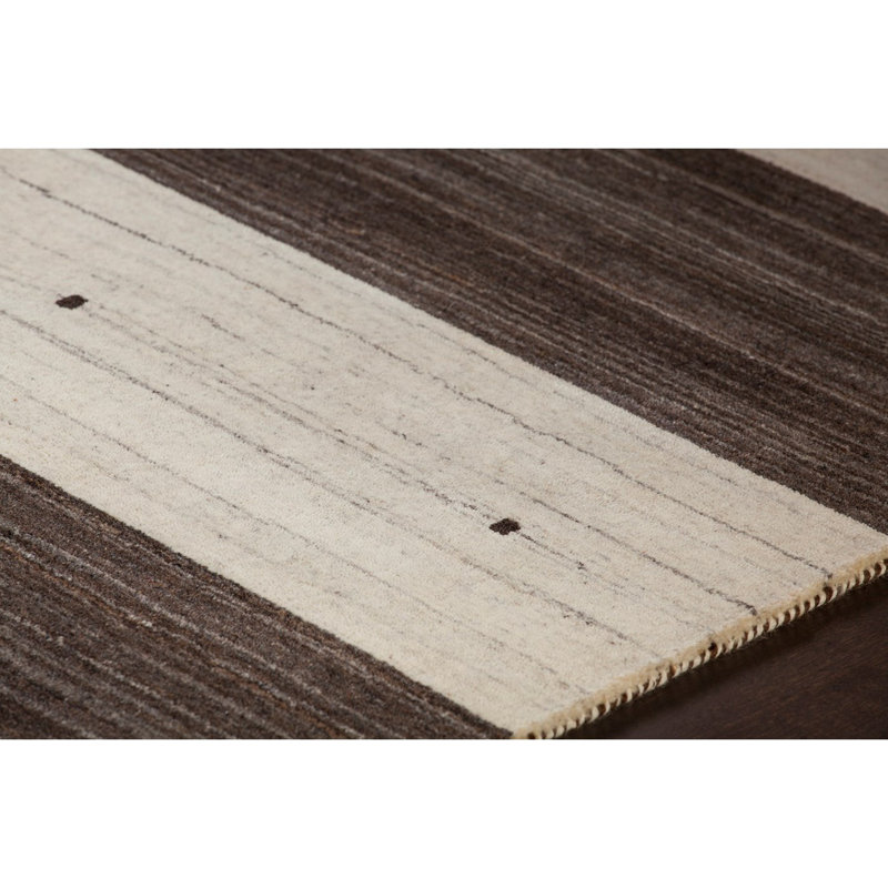 Elantra Wool Striped Area Rug in Brown, 7'9" x 10'6"