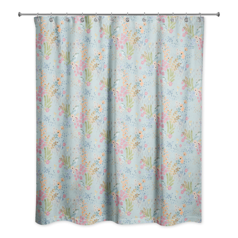 Ensemble de rideau de douche polyester en polyester, Bleu