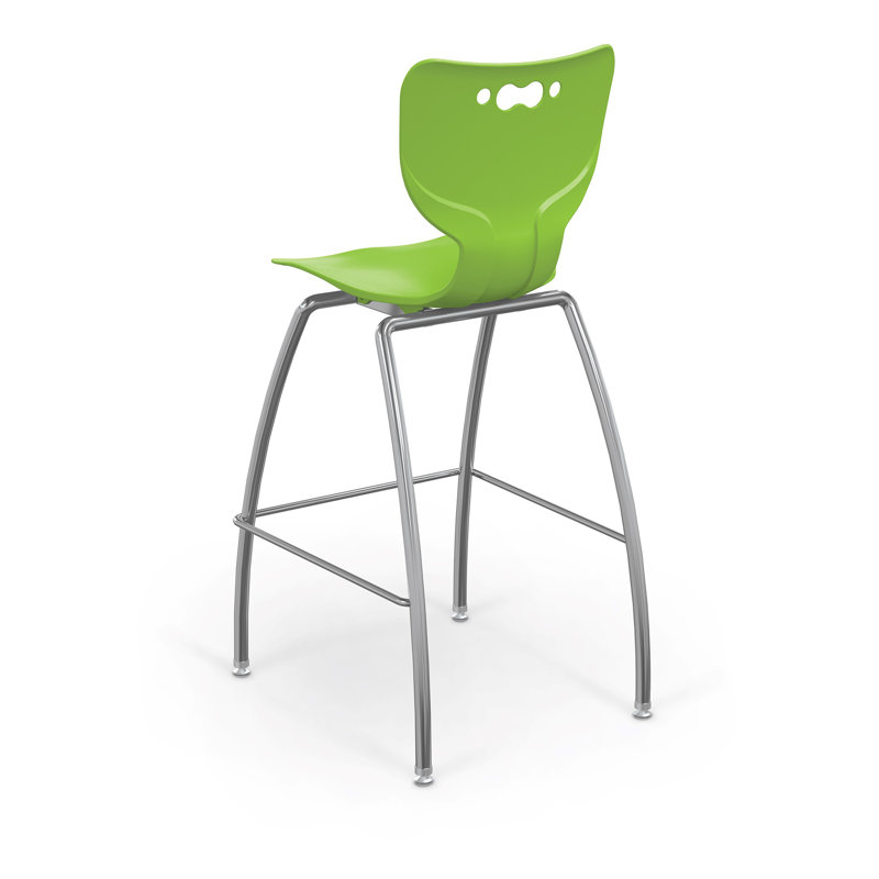 Tabouret de classe à 4 pieds Hierarchie, Vert, H 45,75 po x l 20,5 po x P 22 po