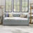 Comfortable Upholstered Twin Size Daybed With Trundle, Ideal For Relaxation And Extra Sleeping Space, Featuring Linen Fabric And Vertical Stripes-129580120