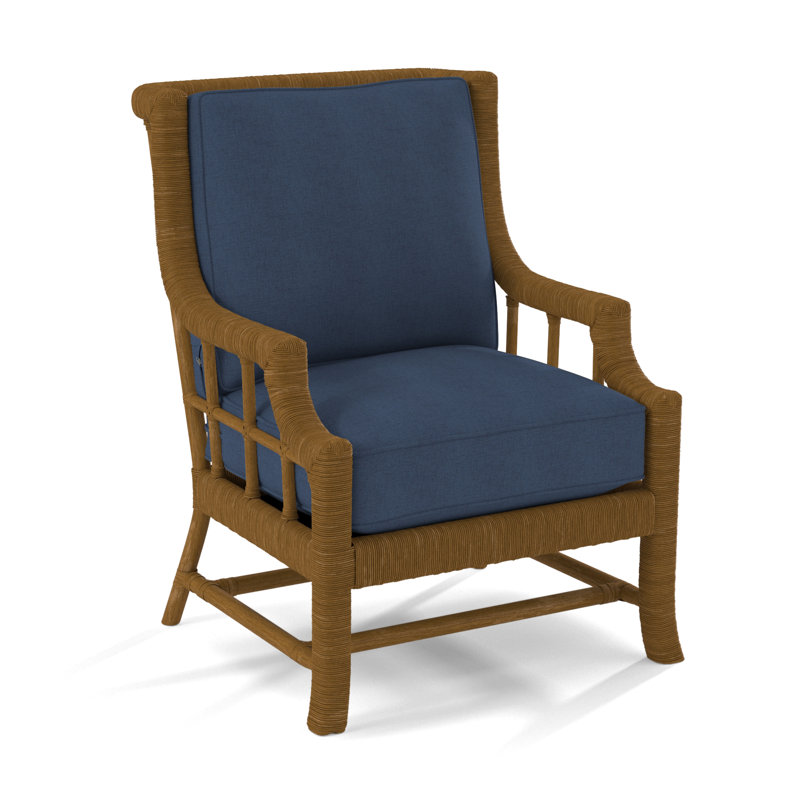 Lafayette Armchair, Havana, White Performance Fabric; 0851-94