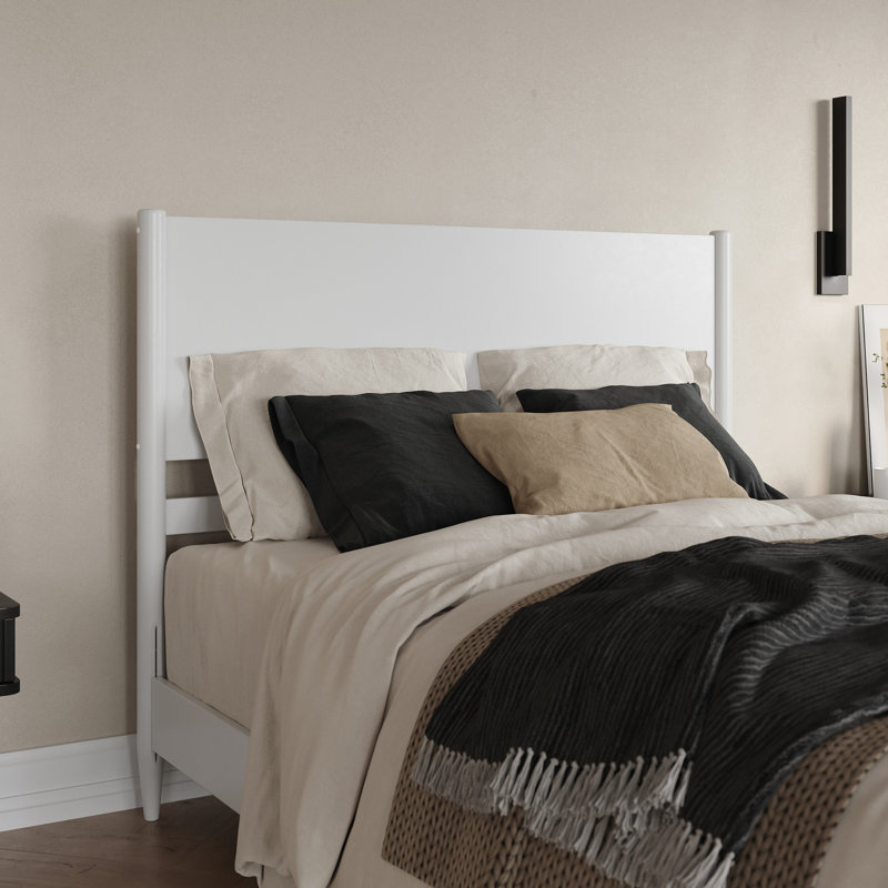 Lit plateforme Bromwyn, Blanc, Grand