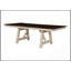Ensemble de table de salle à manger extensible 6 pièces de style maison de campagne avec finition bicolore gris craie, chaises rembourrées, banc et feuilles de réfectoire autoportantes pour des sièges polyvalents