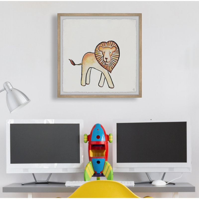 «Carwell Walking Lion», reproduction encadrée, H 12 po x l 12 po x P 1,5 po