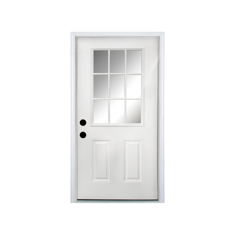 Porte d'entrée en fibre de verre avec moulure de brique, Droite