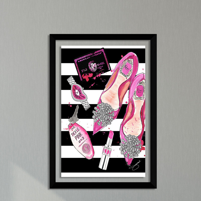 «Night at the Tickle Pink», impression, H 39,5 po x l 27,5 po x P 0,75 po, Acrylique avec cadre noir