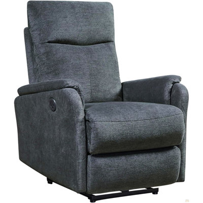 Kai Modern Contemporary Power Recliner Blue With USB Charger