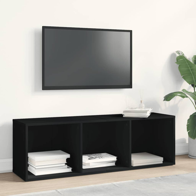 Book Cabinet Bookshelf TV Stand Freestanding Shelf Engineered Wood, Black, (2 Shelves) 29.3" H x 23.6" W x 9.4" D
