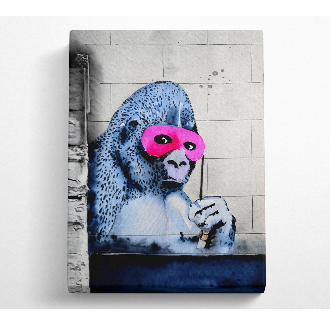 Rosa Gorilla-Maske - Kunstdrucke auf Leinwand - Wrapped Canvas