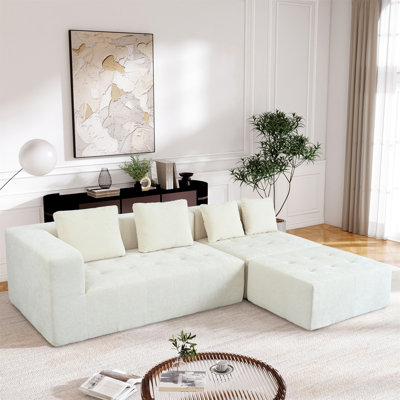 Grand canapé modulaire amovible moderne, ensemble de 3 pièces avec combinaison gratuite, comprenant 4 coussins, idéal pour le salon, la chambre à coucher et un appartement