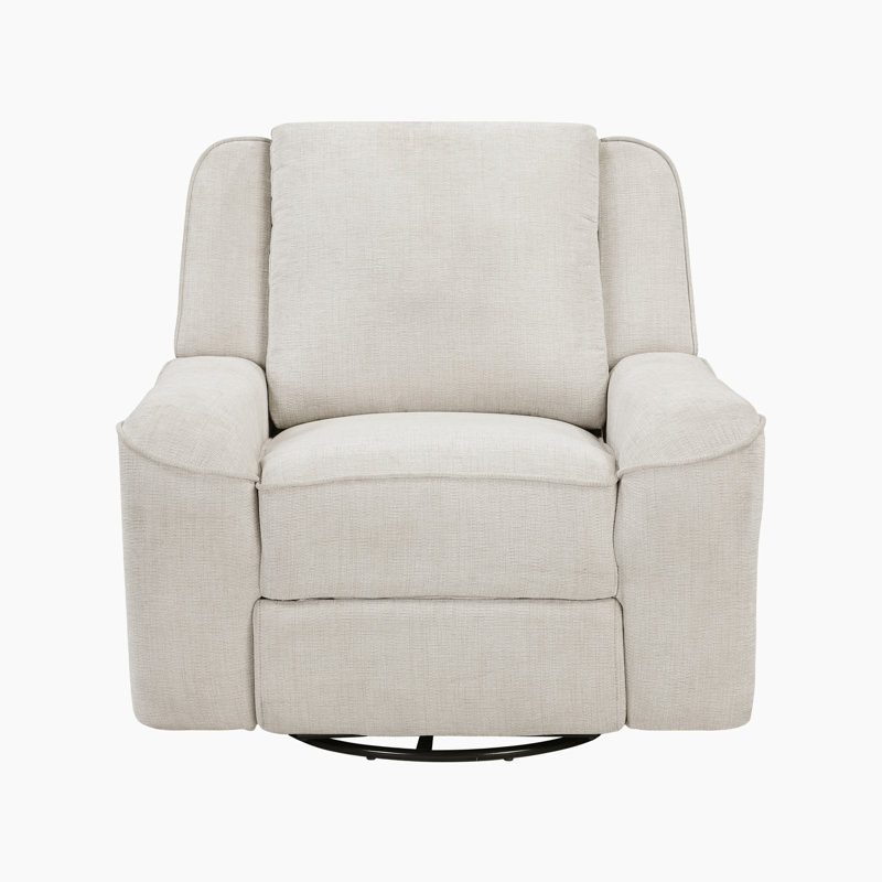 Fauteuil inclinable pivotant Rossman de 40 po moderne et contemporain en chenille avec mouvement de pivotement fluide et inclinaison par tirette