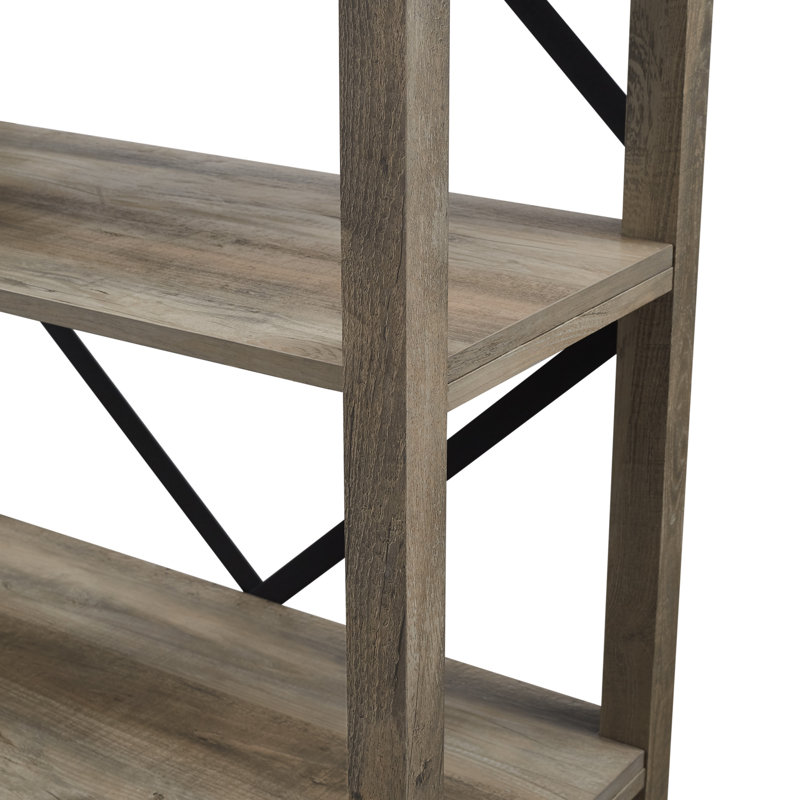 Bibliothèque étagère à 4 tablettes H 64 "x l 30" Larenda, Gris délavé