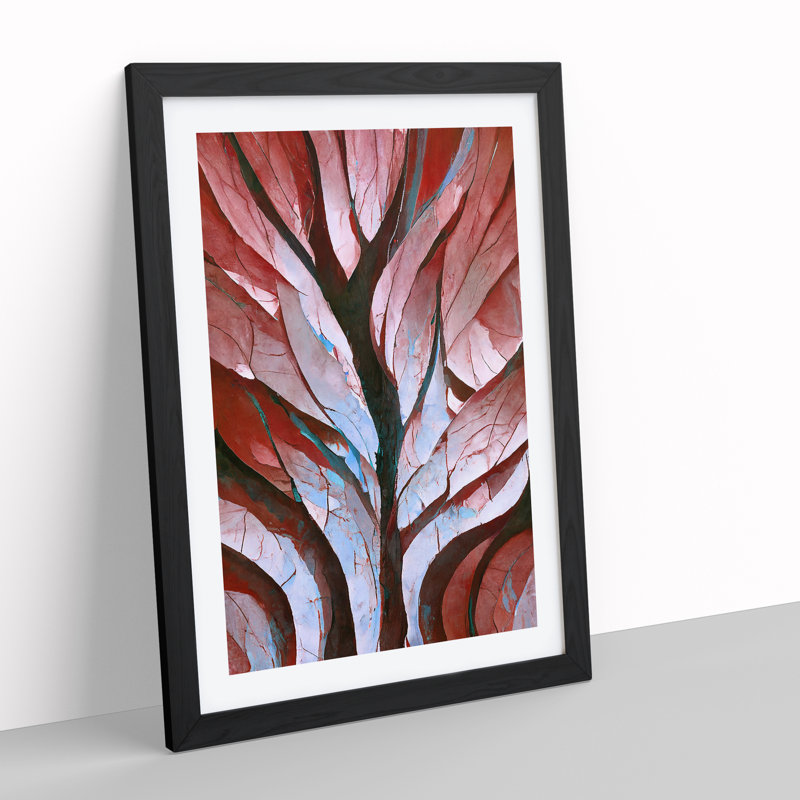 The Abstract Trees No.5 - Print, White, 66cm H x 48cm W, Black Framed Paper