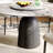 59" Round Dining Table for 8 With Sintered Stone Lazy Susan + Dark Walnut Solid Wood Base-116510853-116510855