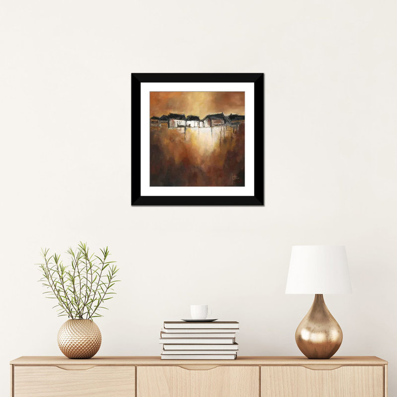 «Restful Scene III», impression sur toile, H 16 po x l 16 po x P 1 po, Papier beaux-arts encadré noir, Blanc