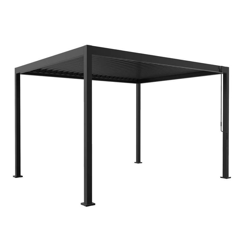 Yardgrace 10 ft. x 12 ft. Aluminum Louvered Pergola with Adjustable Roof and Integrated Drainage System