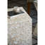 Tabouret carré crème de 14 x 14 x 18 po, motif, base en laiton, pièce de décoration moderne fonctionnelle