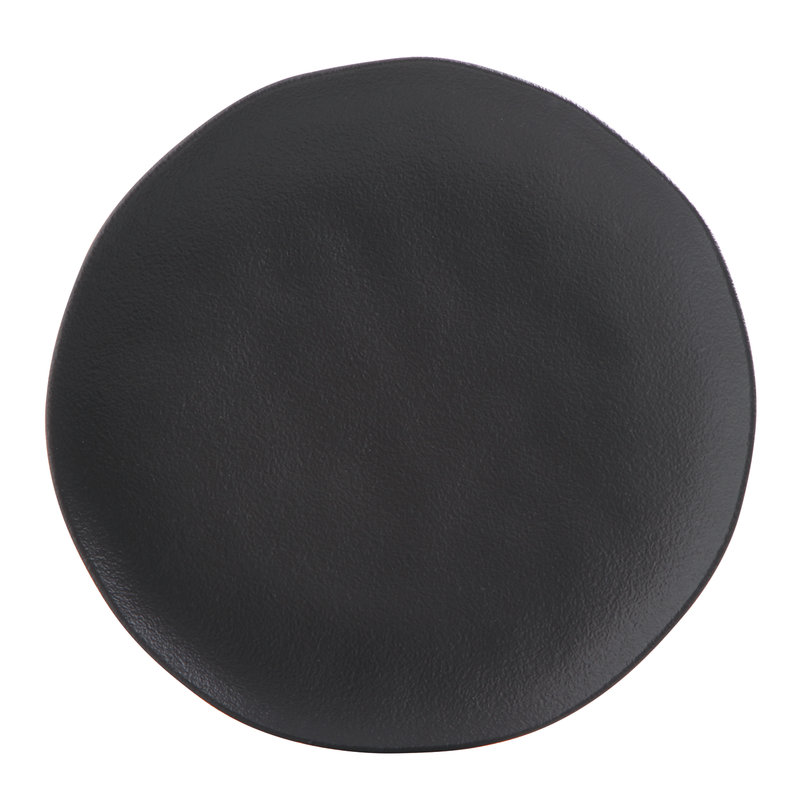 Organic Stoneware Matte Black Dinner Plate, 10.4" (Set of 6)