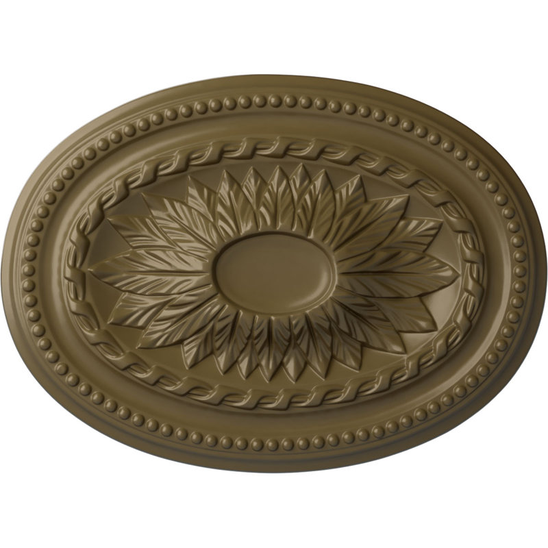 Endurathane Rose Ceiling Medallion, 18"OD x 3 1/2"ID x 1 1/2"P (Fits Canopies up to 7 1/4"), Hand-Painted Smokey Topaz Crackle Finish