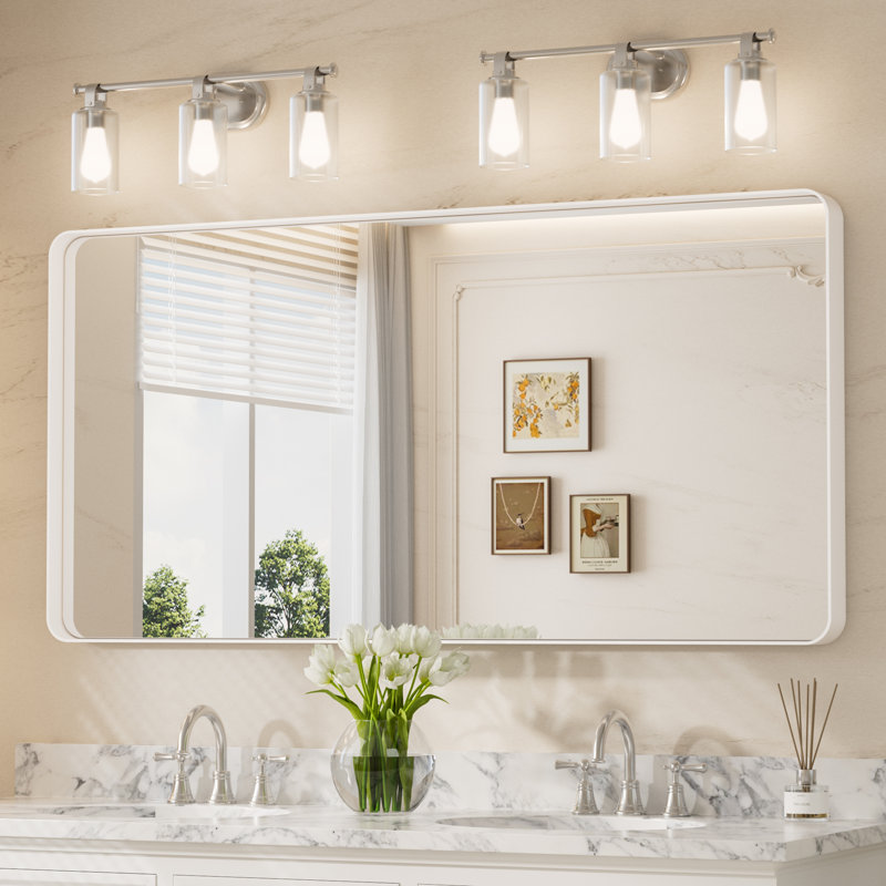 Miroir d'appoint Tyro, Blanc, 30 po x 60 po, Rectangulaire