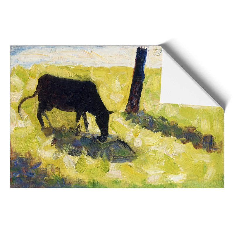 Black Cow in a Meadow by Georges Seurat - Frameless Print, 21cm H x 30cm W x 0.1cm D