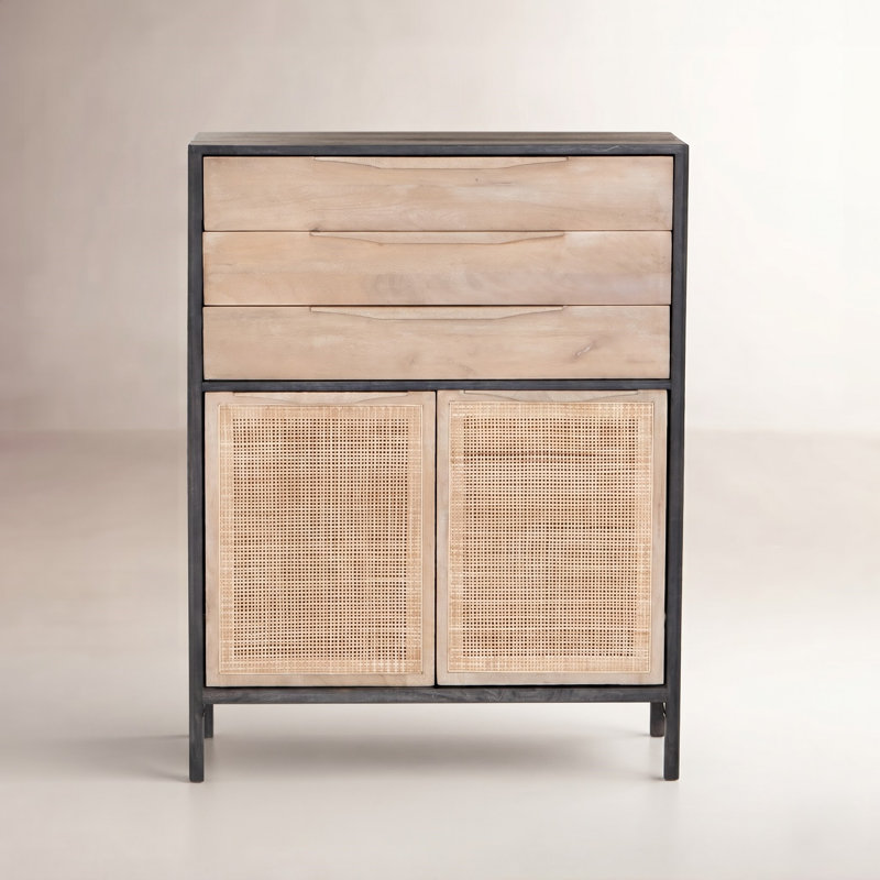 Sydney 3 - Drawer Dresser, Black/Natural