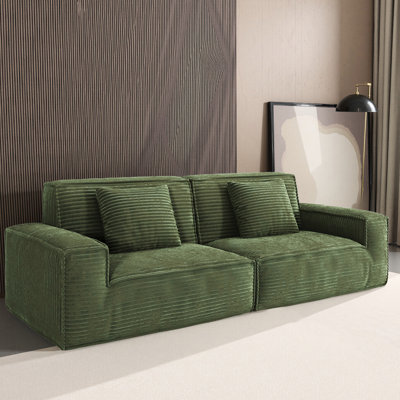 Tissu à rayures de 106,3 pouces de large, microfibre moderne à 3 places avec compression sous vide, doux au toucher, idéal pour la chambre à coucher et la chambre d'amis. Grande compression confortable sans assemblage, multifonctionnel