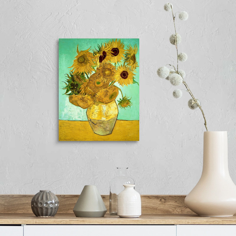 Tournesols, 1888, art mural sur toile, Toile tendue, H 11 po x l 14 po x P 1,25 po