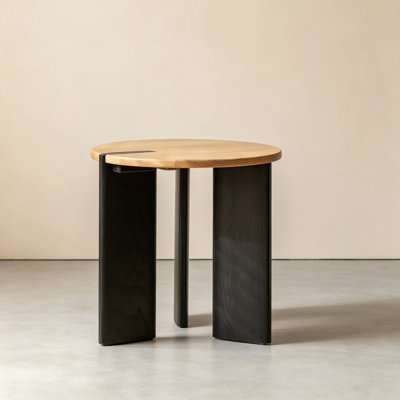 18.11"W Solid Oak Modern End Table