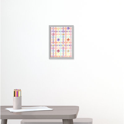 Impression sur papier à carreaux unique avec fleurs