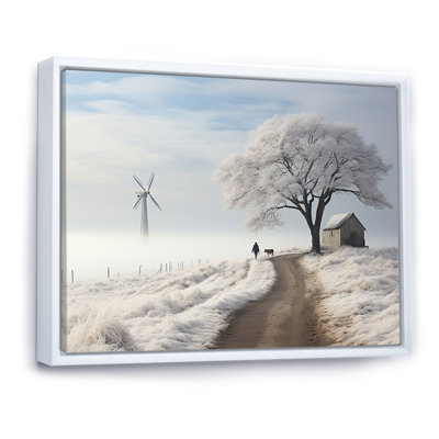Éoliennes, paysage d'hiver