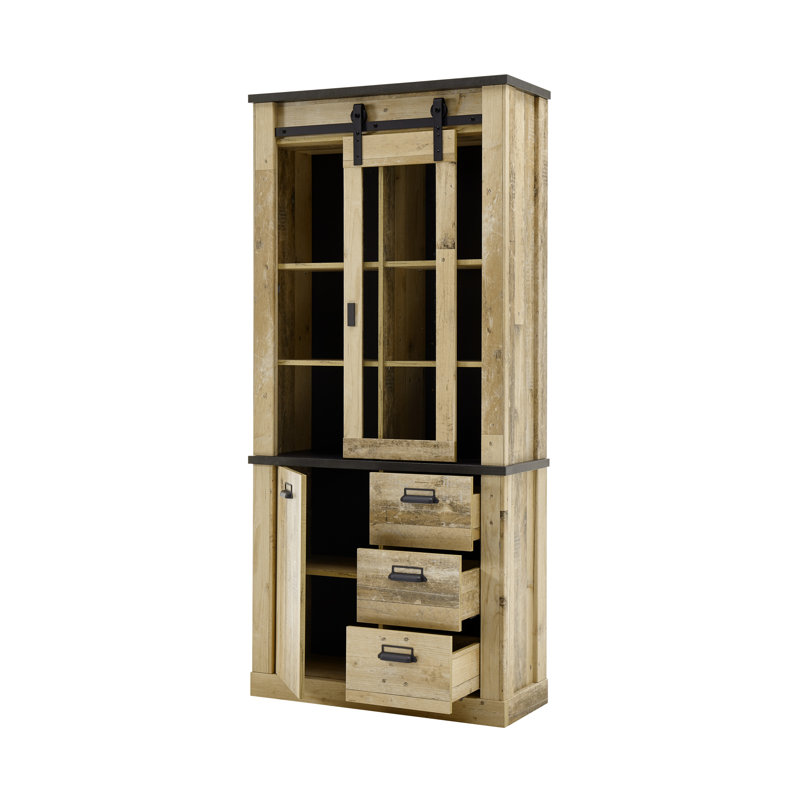 Jackeline China Cabinet with Lighting, Nature