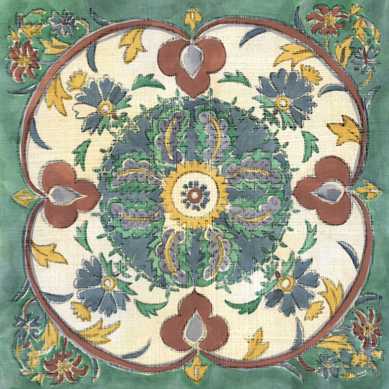 Batik Rosette IV, H 20 po x l 20 po x P 1,25 po