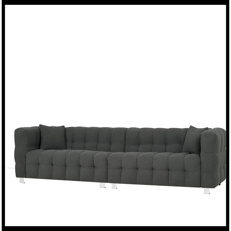 Upholstered Sofa, Pink Polyester Blend, 28" H x 80" W x 29" D