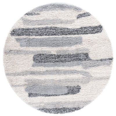Odette Abstract Shag Grey/Ivory Area Rug