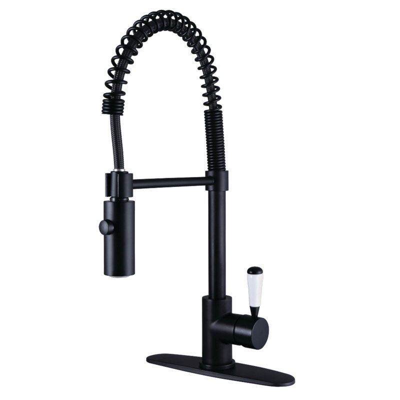Kingston Brass Paris Single-Handle 1-Hole Deck Mount Pre-Rinse Kitchen Faucet