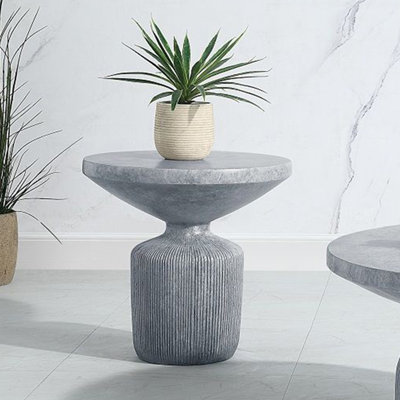 Chantrelle Concrete Pedestal End Table by Orren Ellis
