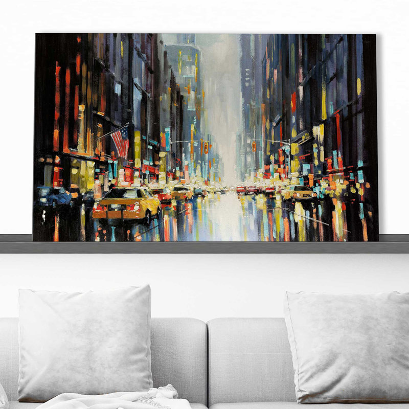 City Lights par - Peinture, Toile tendue, H 18 po x l 30 po x P 1 po