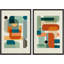 Forme Mid-Century, Mid-Century, géométrique, blocs de couleurs, collage, formes abstraites, œuvre d'art moderne, chambre à coucher minimaliste-100707801-100707803