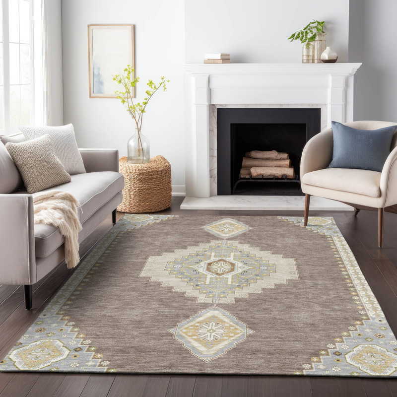 Tapis d'intérieur / extérieur brun Elira , 2 pi 6 po x 3 pi 10 po