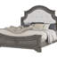 Grand lit de style traditionnel en bois gris rustique