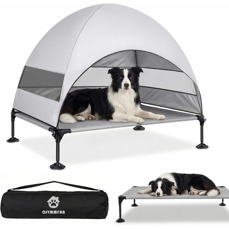 Lit surélevé pour chien avec auvent amélioré, tente pour chien surélevée avec pieds antidérapants puissants