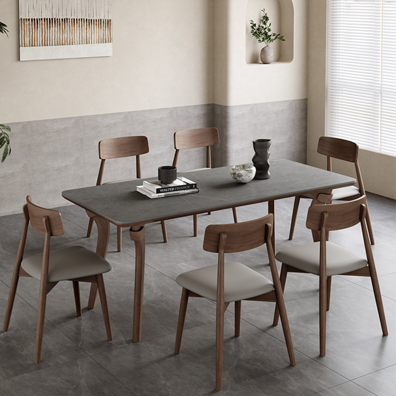 European style simple rectangular dining table set, 29.5"H x 55.1"L x 31.5"W 